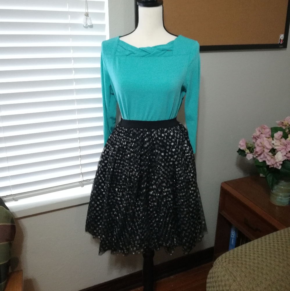 Silver Star Glitter Tulle Tutu